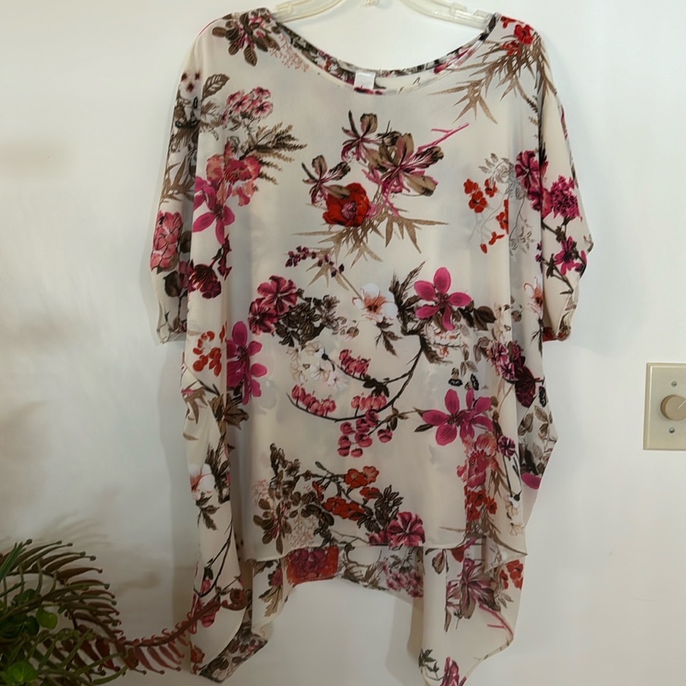 Asymmetrical Floral Tunic